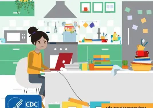 Article offering tips from the CDC on coping with job stress during the COVID-19 pandemic.